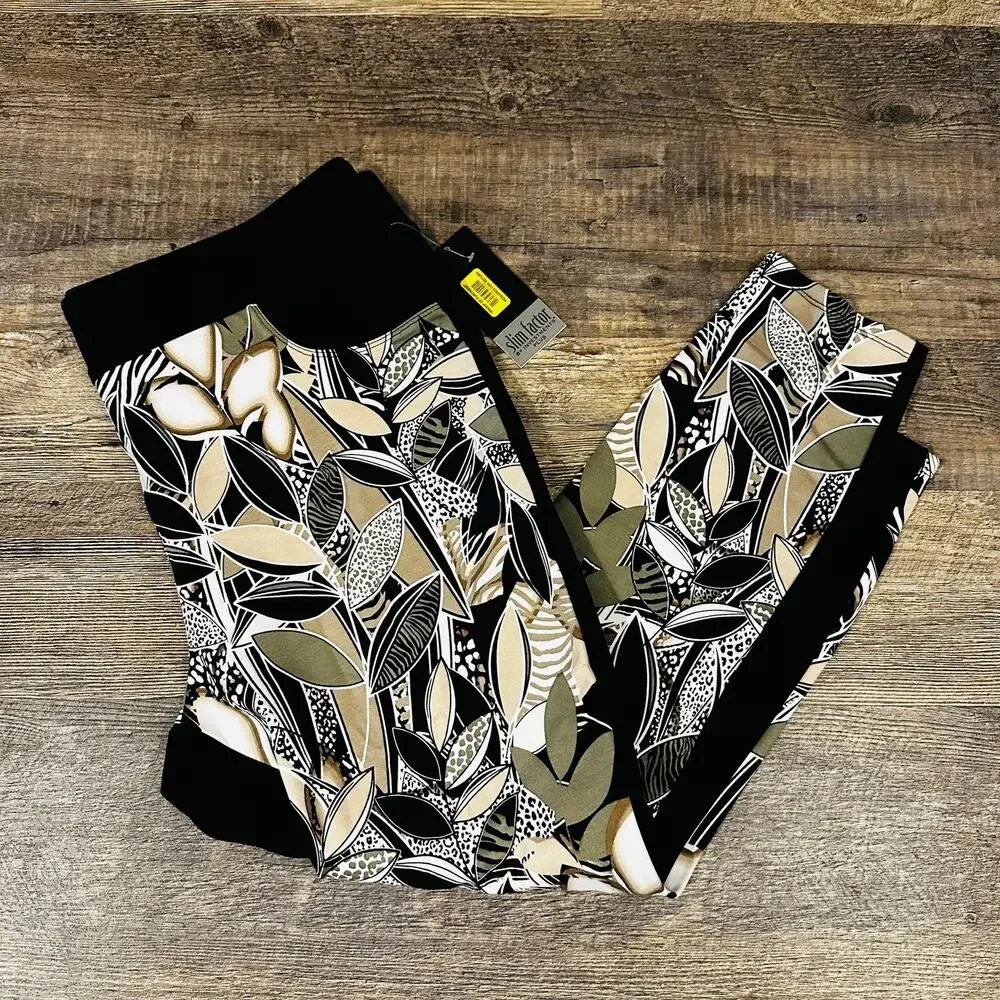 Slim Factor Investments Plus Crop Patterned Jeggings - Picture 1 of 4